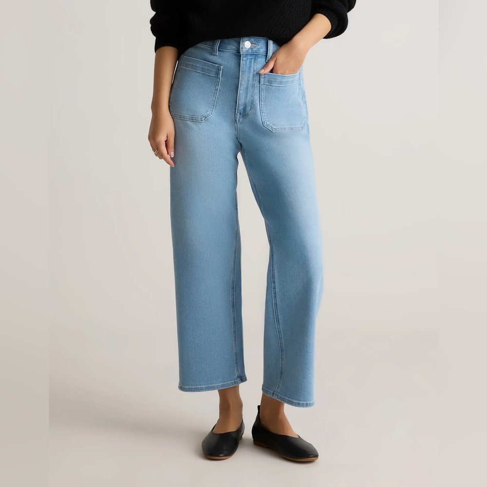 Quince Bella Stretch Patch Pocket Wide Leg Jeans - Size 31